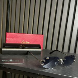 Cartier Zilver Met Blauwe Glazen