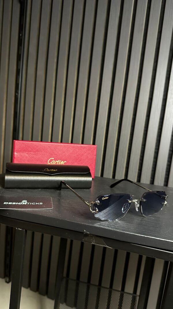 Cartier Zilver Met Blauwe Glazen