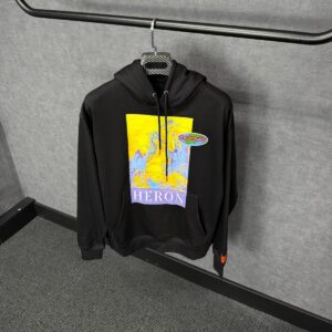Heron Preston Hoodie Black, Gele Zwaan
