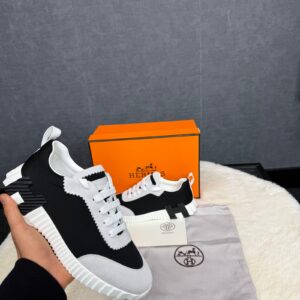 Hermes Bouncing Sneakers white black