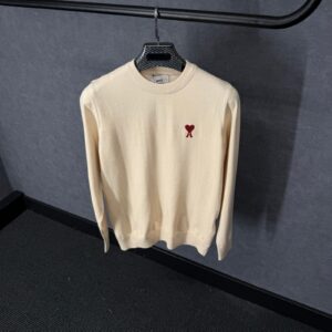 Ami Sweater Beige Zachte Stof