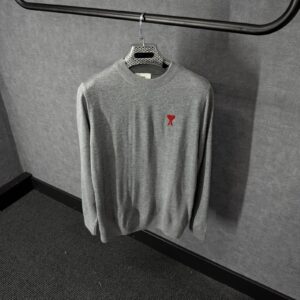 Ami Sweater Donker Grijs Zachte Stof