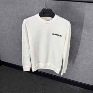 Burberry White Sweater Text Logo