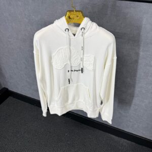 Palm Angels White Hoody, White Teddy