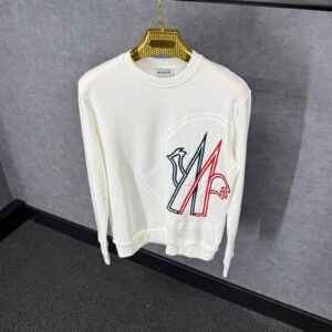 Moncler White Sweater Big Logo