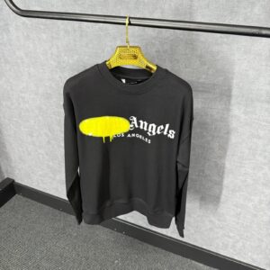 Palm Angels Black Sweater Yellow Grafiti