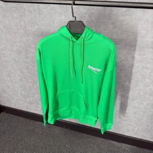 Balenciaga Green Hoody Classic Text Logo