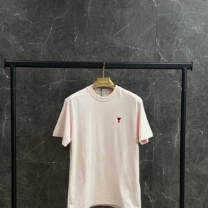 AMI Heart Logo Red T-Shirt Roze