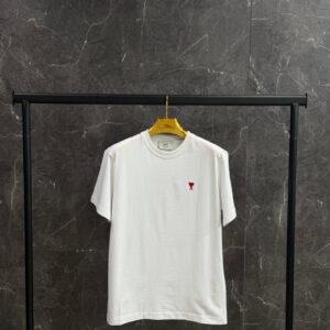 AMI Heart Logo Red T-Shirt White