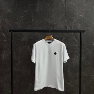 Moncler met zwart logo-patch T-shirt White