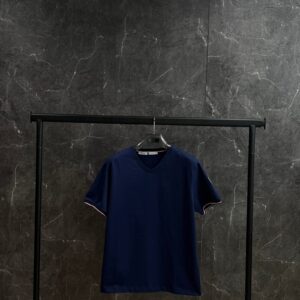 Moncler V-hals T-shirt Blue